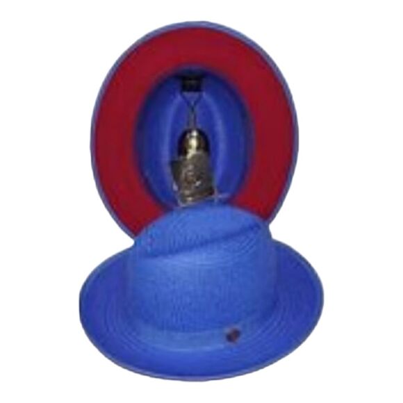 MEN'S BRUNO CAPELO EMPIRE COLLECTION STRAW 2 1/2" BRIM FEDORA HAT. EM 516. - Picture 2 of 8